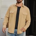 thumbnail image 1 of NaWent Men's Button Down Shirts Jacket Lightweight Shirt Jacket Long Sleeve Work Coat Solid Color Overshirt, 1 of 9