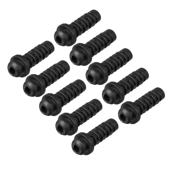 Unique Bargains 10 Pcs Cordon de Soulagement de Tension en PVC Diamètre Intérieur 4mm Protecteur de Botte Outil Électrique Tuyau Noir