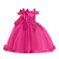 thumbnail image 1 of Robes Fille Robe Formelle Fille Rose Vif Robe Fille Chic Robes Fille Robes pour la Journée des Enfants pour Filles Mode Fille, 1 of 3