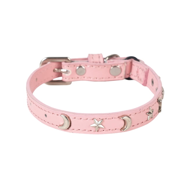 Stylish Star and Moon Pattern Adjustable Breakaway Cat Collar with Elastic Band for Indoor and Outdoor Use