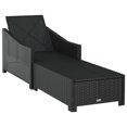 thumbnail image 3 of vidaXL Sun Lounger with Cream White Cushion Poly Rattan Black, 3 of 5