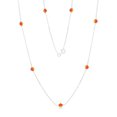thumbnail image 2 of Sterling Silver Station Chain Necklace Adorned With Fire Opal Color Swarovski Crystals, 2 of 2