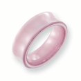 thumbnail image 1 of Bande Concave Céramique Rose 7mm Poli Taille 6.5, 1 of 1