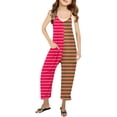 thumbnail image 1 of Girls Romper Striped Jumpsuits Rompers for Girls Spaghetti Strap Overalls with Side Pockets Cute Summer Clothes 4-5 Y, 1 of 5