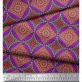 thumbnail image 2 of Soimoi Rayon Fabric Floral Mandala Printed Fabric 1 Yard 56 Inch Wide, 2 of 3