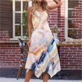 thumbnail image 4 of Ovzne Robes d'Été pour Femmes 2025 Robe Dames Mode d'Été Imprimée Sans Manches Col Rond Robe Débardeur Décontractée Robe Grande Taille Robe Imprimée Liquidation, 4 of 7