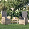 thumbnail image 1 of vidaXL Chaises de Jardin Inclinables 2 Pcs avec Coussins en Rotin Gris, 1 of 4