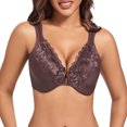 thumbnail image 2 of fheaev Summer Savings Clearance Front Closure Bras For Women Full Coverage Plus Size Bralette Bra Women's Solid Color Lace Bra Front Button Large Size Steel Ring Underwear Women Daily Bras, 2 of 9
