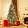 thumbnail image 3 of Patiojoy 9ft Pre-lit Artificial Christmas Tree Pre-decorated Hinged Xmas Tree with 1740 Branch Tips 650 LED Lights 8 Light Modes, 3 of 10
