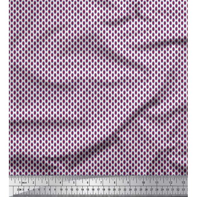 Soimoi Satin Silk Fabric Geometric Small Print Fabric by The Yard 42 Inch Wide