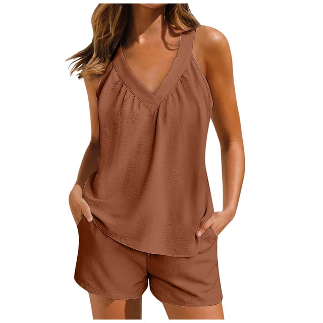 Japceit Ensembles de Pyjama pour Femmes 2 Pcs Femmes Maison Mode Décontractée de Pâques Hauts et Pantalons Imprimés Ensemble de Pyjama à Manches Courtes avec Poches