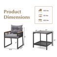 thumbnail image 3 of Gymax Ensemble de Mobilier de Patio 3 Pcs Chaises en Rotin PE Osier avec Table Basse à 2 Niveaux Dossier Souple, 3 of 9