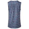 thumbnail image 4 of Innerwin Haut d'Été Col en V Débardeurs pour Femmes Imprimé Floral Boho T-Shirts Bleu Foncé S, 4 of 5