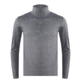 thumbnail image 1 of YONGHS T-Shirt à Col Roulé Thermique de Base Ajusté pour Homme à Manches Longues Chandail Décontracté Gris Foncé TTG, 1 of 7