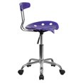 thumbnail image 3 of Vibrant Violet and Chrome Swivel Task Chair with Tractor Seat, 3 of 9