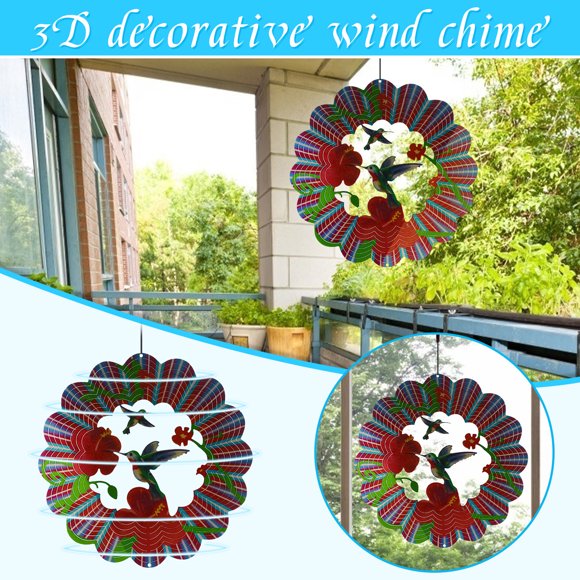 RuiJiao Clearance Rotating Wind Chimes Art Garden Decoration Stainless Steel Metal Sculpture