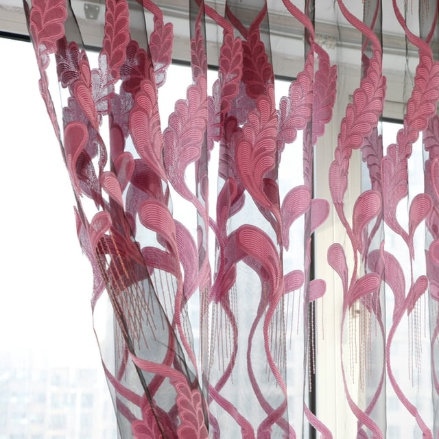 kiplyki Wheat Tulle Window Sheer Curtain Treatment Voile Drape Valance 1 Panel