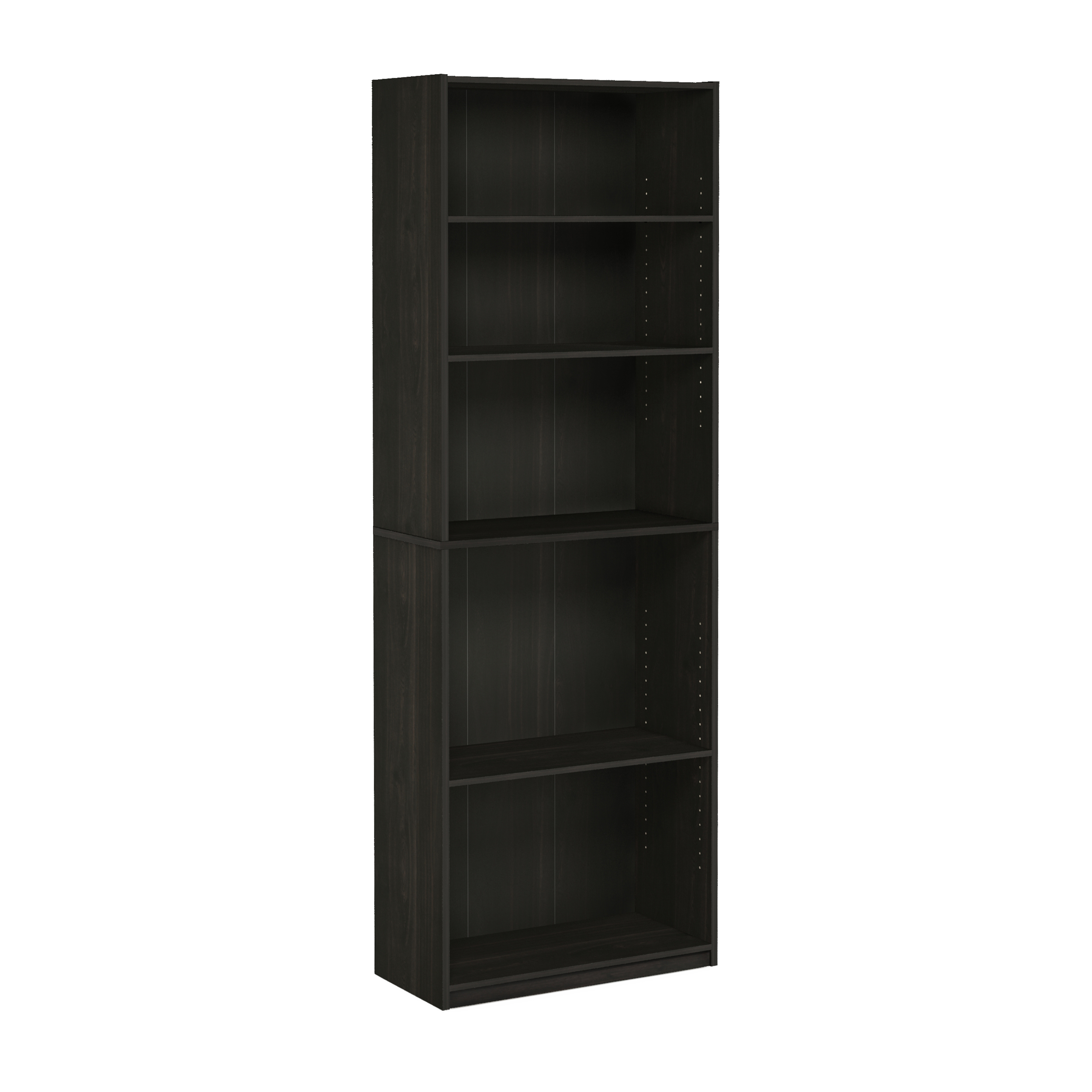 Furinno JAYA Book Shelf, 5-Tier Bookshelf, Bookcase with Adjustable Shelves, 9.5 x 24.5 x 71.2, for Living Room, Bedroom, Home Office, Espresso