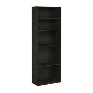 Furinno JAYA Étagère du livre, 5-Tier Bibliothèque avec étagères réglables, 9.5 x 24.5 x 71.2, pour Salon, Chambre, Bureau à la Maison, Espresso