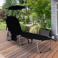 thumbnail image 4 of Gymax Ensemble de 2 Chaises Longues Pliables Réglables pour Extérieur Plage Patio avec Pare-Soleil, 4 of 10