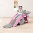 thumbnail image 3 of Costway Baby Rocking Horse Slide Set 4-in-1 Kids Swing Toys w/Basketball Hoop Ferrule, 3 of 10