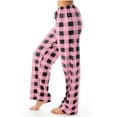 thumbnail image 2 of Dealovy Pajama Pants for Women High Waisted Plaid Pjs Bottoms Drawstring Color Block Comfy Lounge Trousers, 2 of 5