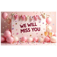 thumbnail image 3 of Pink Themed Glittery Triangle Banner with We Will Miss You Lettering, Party Background Backdrop Decorations, Farewell Party Retirement Party Leaving Party Decor Photo Booth Props, 3 of 4