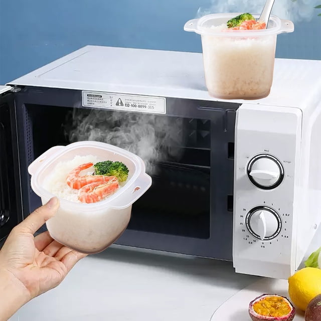 Dvkptbk Microwave Lunch Boxes Microwave Rice Cooker Cookware Steamers Heat Resistance Convenient Lunch Box Steaming Pot Pasta Cooker for Kitchen Cookware Food Container Quinoa Ramen
