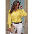 thumbnail image 1 of Chemise à Manches Lanterne Imprimé Zèbre Jaune pour Femmes, 1 of 5