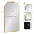 thumbnail image 2 of Kate and Laurel Caskill Modern Arched Wall Mirror, 20 x 34. Gold, Decorative Tall Mid-Century Mirror for Wall Decor with Rounded Arched Frame and Sophisticated Look, 2 of 8