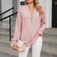 thumbnail image 1 of RXIRUCGD Mode Décontractée pour Femmes Sweat-Shirt à Manches Longues Col en V Confortable, Rose, Taille: m, 1 of 9