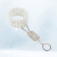 thumbnail image 3 of Bracelet en Strass Perle Vintage Élastique Chaîne d'Anneau Accessoires Rétro pour Mariage Fête Ensemble de Bracelets et Bagues pour Performance de Danse, 3 of 8