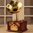 thumbnail image 1 of EGNMCR Room Decor, Home Decor Antique Classical Retro Gramophone Music Box Home Decoration Creative Gift music packet, 1 of 6