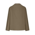 thumbnail image 4 of Timegard Long Sleeve Shirts for Women Cotton Linen Lightweight Button up Tops Blouse Fall Solid Color, 4 of 5