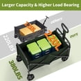 thumbnail image 4 of Chariot de Camping Pliable Robuste 220 L – Chariot Utilitaire avec Poignée Télescopique, Porte-Gobelets, Roues Tout-Terrain – Grande Capacité, Portable pour Jardin, Plage, Pique-Nique, Épicerie – Vert, 4 of 8