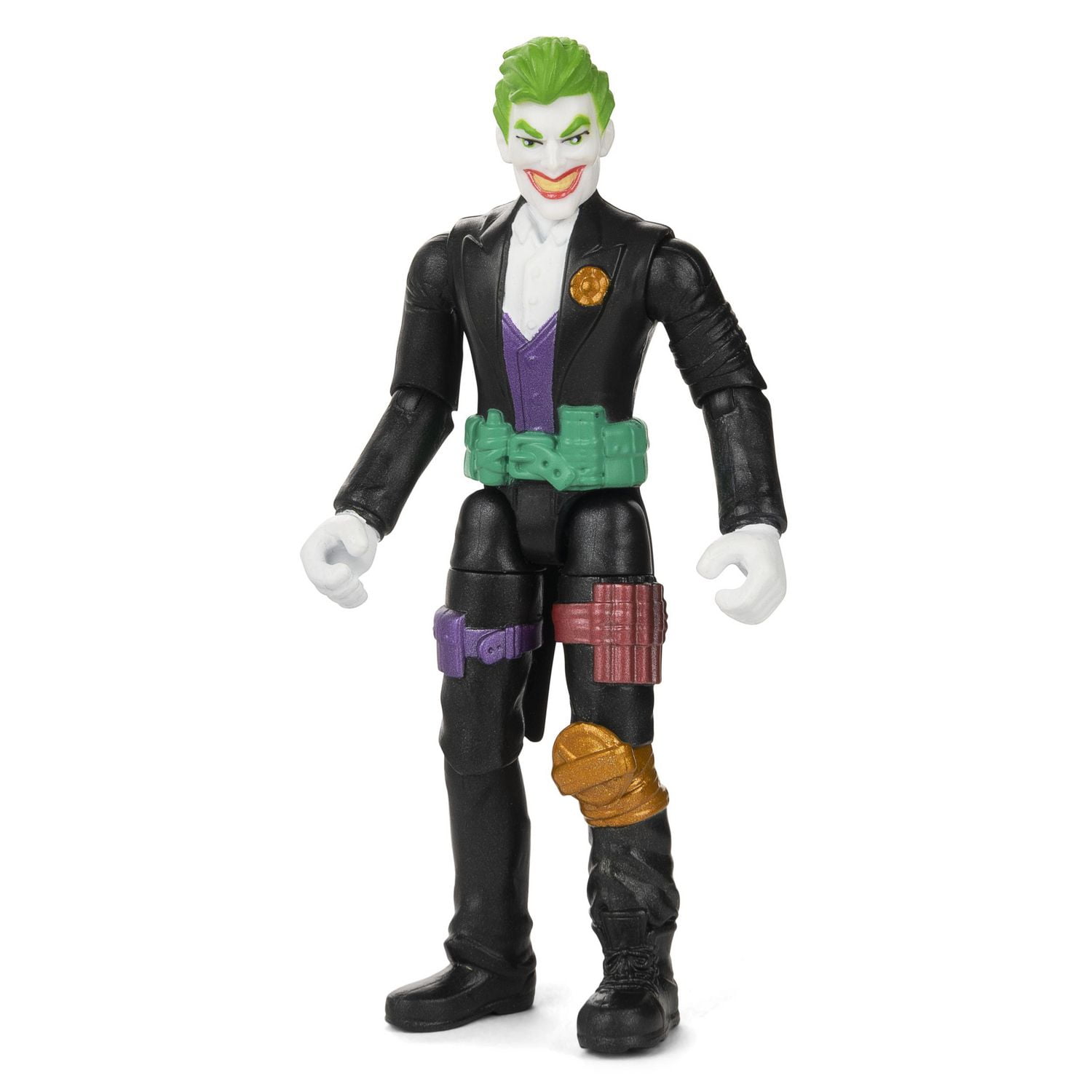 Batman, Figurine articulée The Joker de 10 cm avec 3 accessoires mystère, pour les enfants à partir de 3 ans