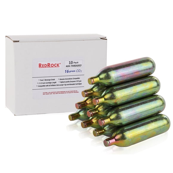 RedRock Unthreaded 16 Gram CO2 Cartridges - 10 Pack