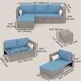 thumbnail image 3 of Outsunny Ensemble de Canapé et Table Basse de Patio en Rotin Osier 3 Pcs - Bleu, 3 of 10