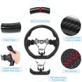 thumbnail image 1 of Akozon  Steering Wheel  Carbon Fiber Steering Wheel Nappa Preforated Leather W/ Red Stitching  Replacement Car Modified Accessory  For  WRX/STI 2015-2020, 1 of 8