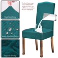 thumbnail image 3 of Oblique Plaid Dining Room Chair Slipcovers Parsons Chair Covers Sets Stretch Waterproof Dining Chair Covers Removable Kitchen Chair Covers Chair Protector Covers(Peacock Green,2 Pack), 3 of 7