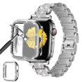 thumbnail image 1 of Antank Compatible for Apple Watch Series 7 45mm Band with Screen Protector Case Jewellery Replacement Metal Strap & 2-Pack Bling Full Cover Protective Case, 1 of 10
