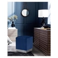 thumbnail image 2 of Meridian Furniture Jax Contemporary Velvet Ottoman/Stool in Navy, 2 of 6