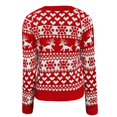 thumbnail image 3 of Femmes Pulls- Pull-Drop Épaule Col Rond Manches Longues Noël Tricot Sweat-Shirts Floraux Décontractés Tops pour Automne/printemps/hiver Rouge L, 3 of 7