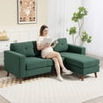 thumbnail image 2 of HOMCOM Sectional Sofa, L-Shaped Sofa with Chaise Lounge, Dark Green, 2 of 10