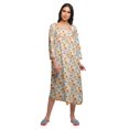 thumbnail image 1 of Moomaya Robe de Nuit Imprimée Longueur Genou en Coton avec Bordure en Dentelle Manches 3/4 pour Femmes, 1 of 5