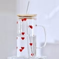 thumbnail image 3 of WIFKLSIIPG Heat Glass Cup with Straw 400ML Suitable for Cold Drinks Juice Milk Including Lid Glass Texture Suitable for Various Beverages, 3 of 5