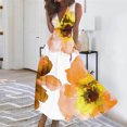 thumbnail image 2 of RKSTN Robes d'Invitée de Mariage pour Femmes Mode Décontractée Amples Grande Taille Évasées Robes d'Été Décontractées Bohèmes à Imprimé Floral Sans Manches à Col en V Poitrine Enveloppée Robes de Cocktail, 2 of 5