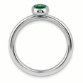 thumbnail image 2 of Bague Émeraude Ovale en Argent Sterling Stackable Expressions Taille 8, 2 of 3