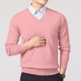 thumbnail image 3 of Xcmzpl Chandail-Robe à Col en V pour Hommes, Tricot, Manches Longues, Coupe Ajustée, Chandails Mode, Chandail à Enfiler, Chandail de Base Uni, Hauts de Chandail d'Automne, 3 of 5