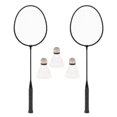 thumbnail image 3 of jinwen 2Pcs Badminton Rackets Badminton Shuttlecock Badminton Equipment Portable Tennis Black, 3 of 9